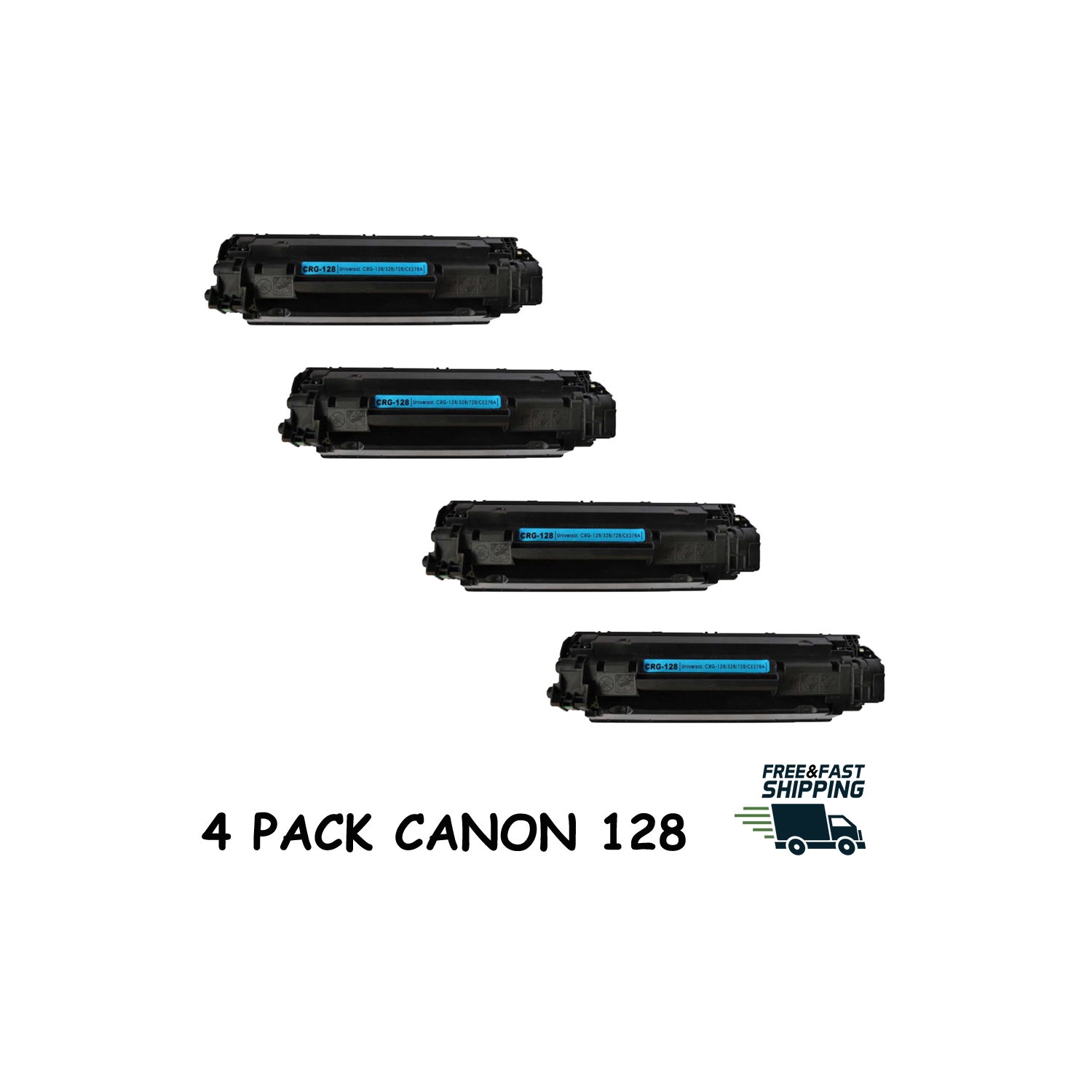 Bestoner™ 4 PK Canon 128/Canon128/128 Black Toner Cartridge for imageCLASS MF4400/4450/4412/4420/4550/4570