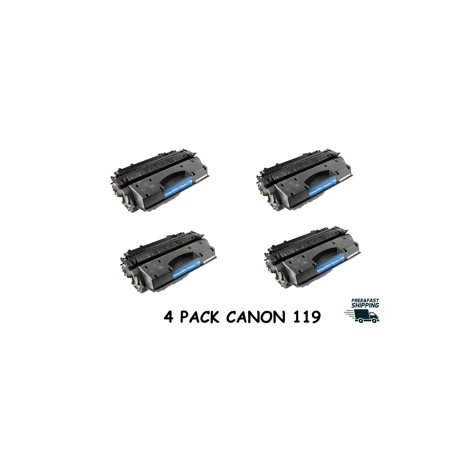 Bestoner™ 4 PK Canon 119/Canon119/119 Black Compatible Toner Cartridge for LBP6300dn/MF5850/MF5880/MF6160dw/MF6180dw