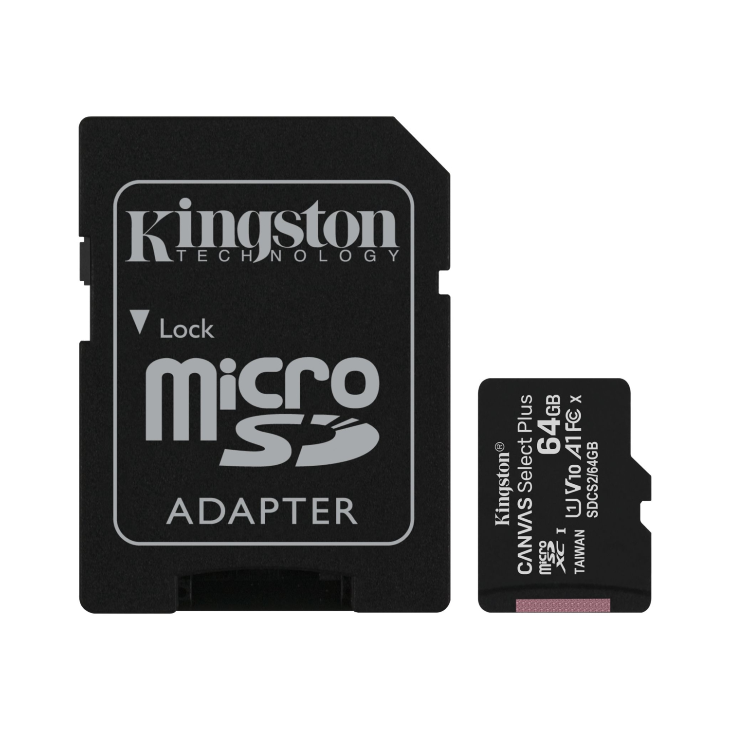 Carte mémoire microSDXC 64&nbsp;Go UHS-I Canvas Select plus classe 10 de Kingston