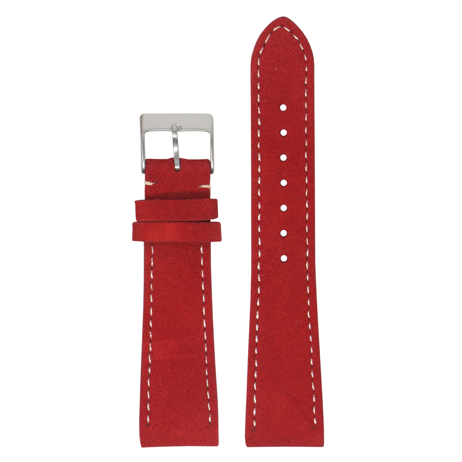 StrapsCo Classic Suede Watch Band Strap (Short, Standard, Long) for Fitbit Charge 4 & Charge 3 - Long - Red