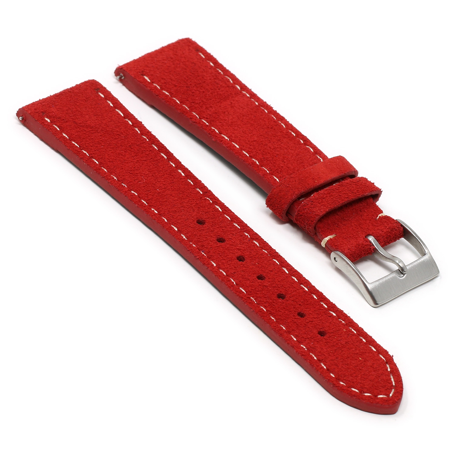 StrapsCo Classic Suede Watch Band Strap for Fitbit Charge 4 & Charge 3 - Long - Red