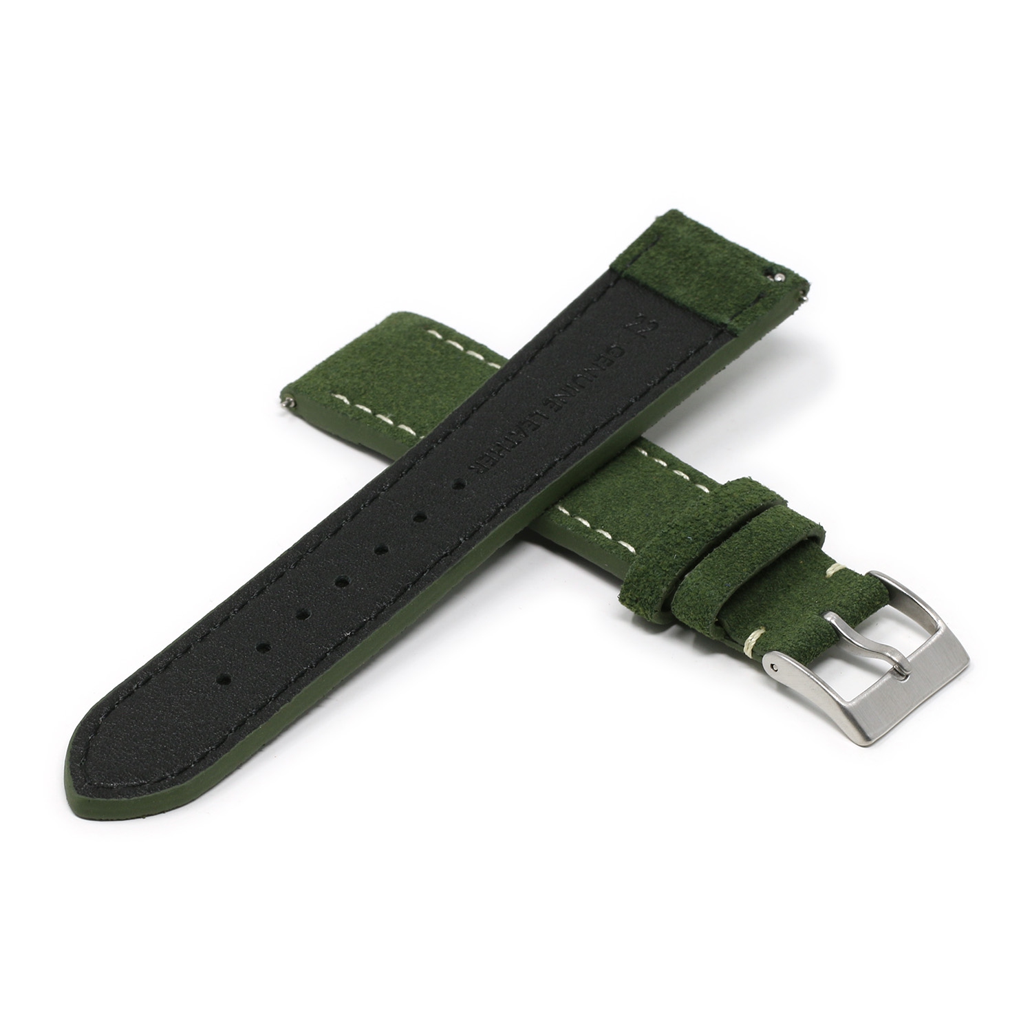StrapsCo Classic Suede Watch Band Strap for Fitbit Charge 4 & Charge 3 - Standard - Green