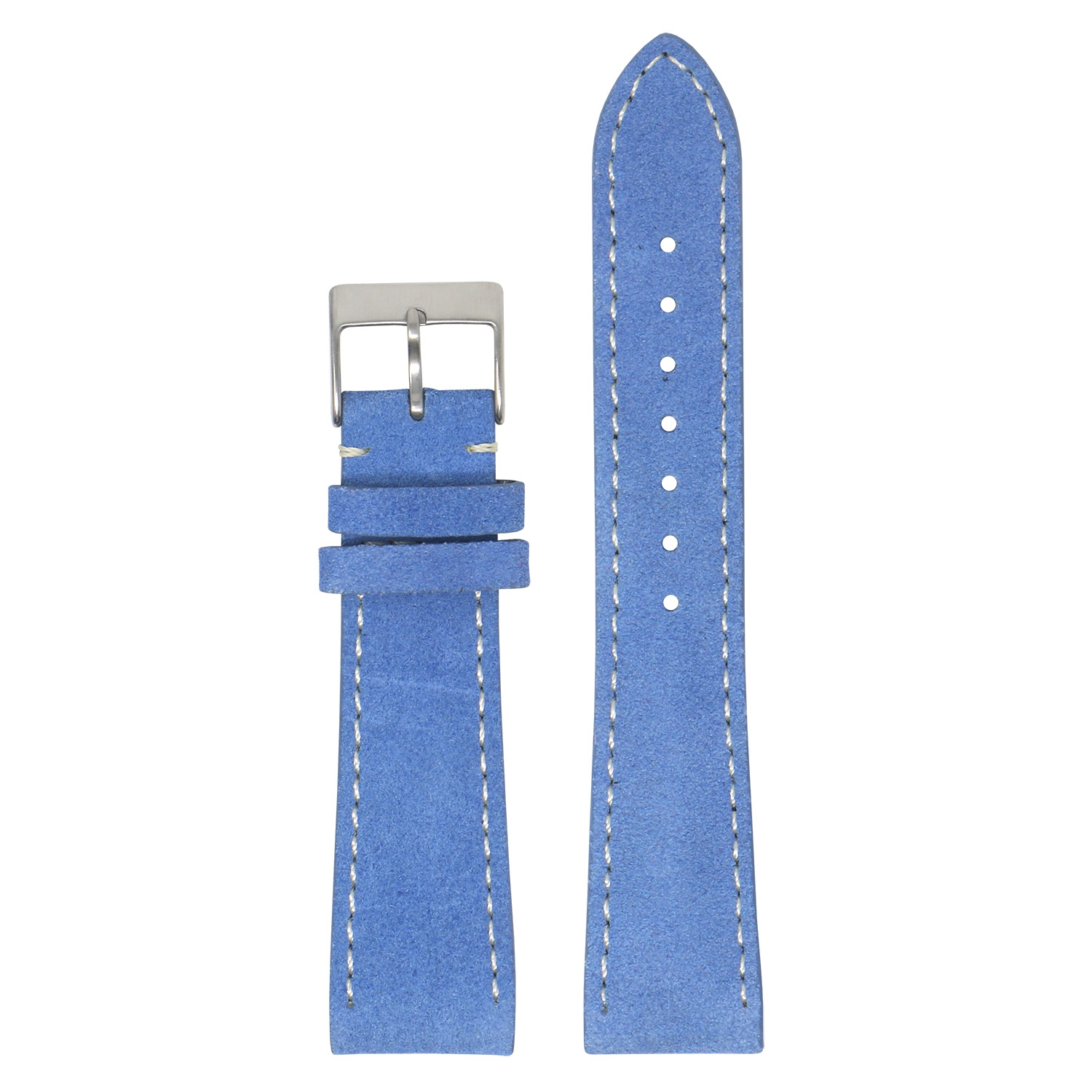 StrapsCo Classic Suede Watch Band Strap (Short, Standard, Long) for Fitbit Charge 4 & Charge 3 - Standard - Light Blue