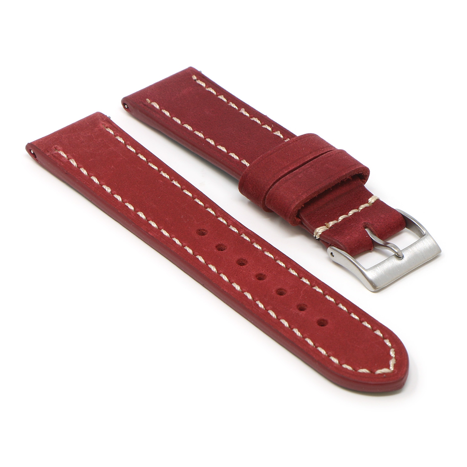 StrapsCo Vintage Leather Watch Band Strap (Short, Standard, Long) for Fitbit Charge 4 & Charge 3 - Long - Bordeaux