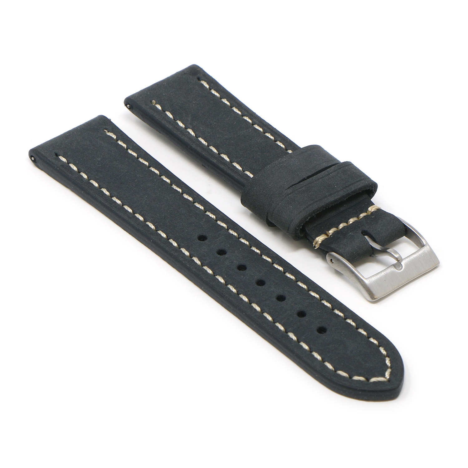StrapsCo Vintage Leather Watch Band Strap (Short, Standard, Long) for Fitbit Charge 4 & Charge 3 - Long - Slate Blue