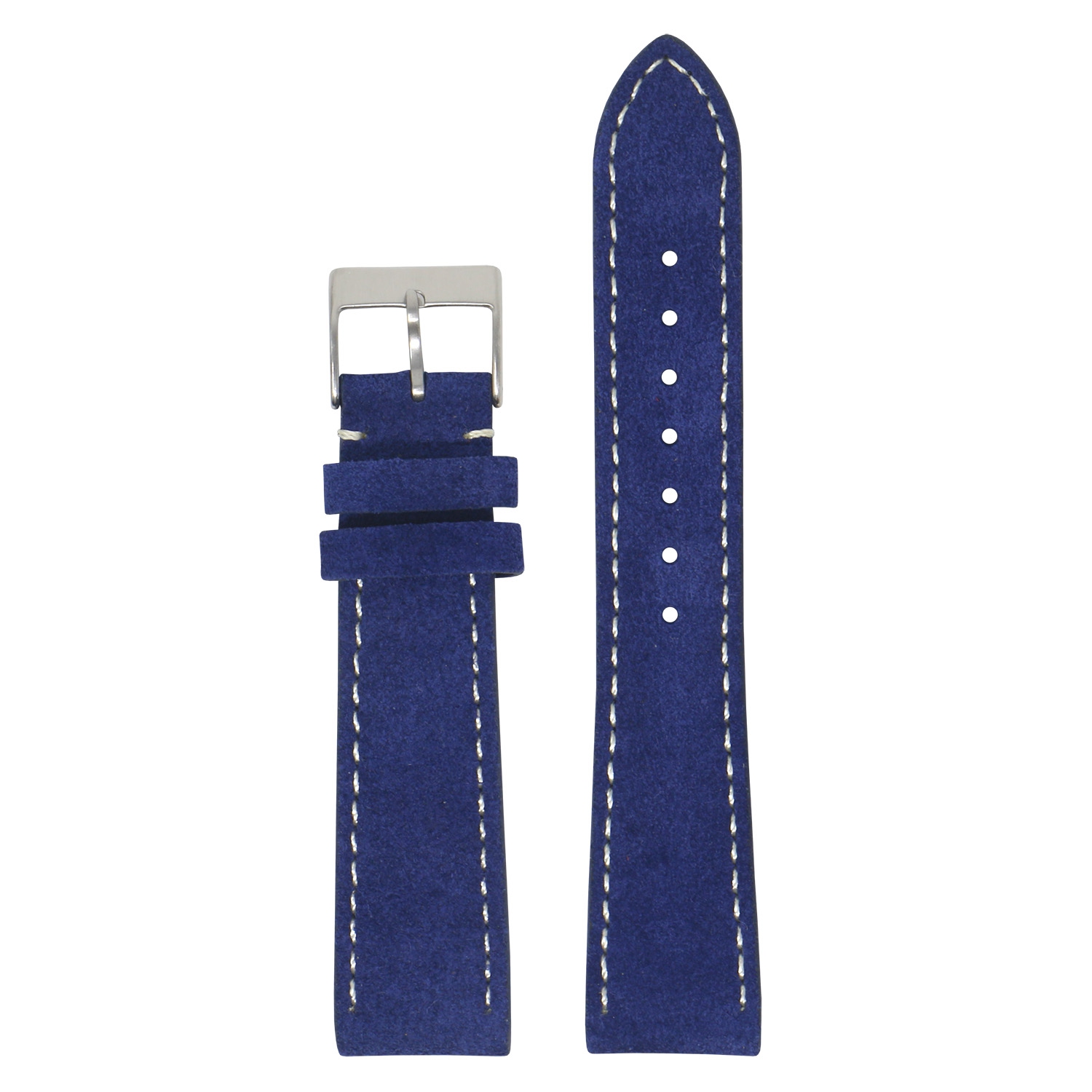 StrapsCo Classic Suede Watch Band Strap (Short, Standard, Long) for Fitbit Charge 4 & Charge 3 - Short - Blue