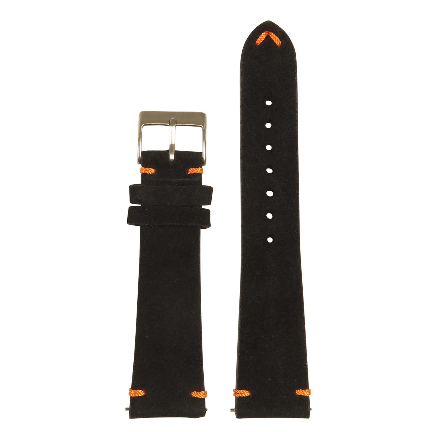 StrapsCo Suede Watch Band Strap for Fitbit Charge 4 & Charge 3 - Standard - Black & Orange