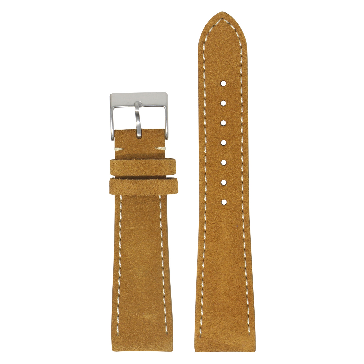 StrapsCo Classic Suede Watch Band Strap (Short, Standard, Long) for Fitbit Charge 4 & Charge 3 - Standard - Tan