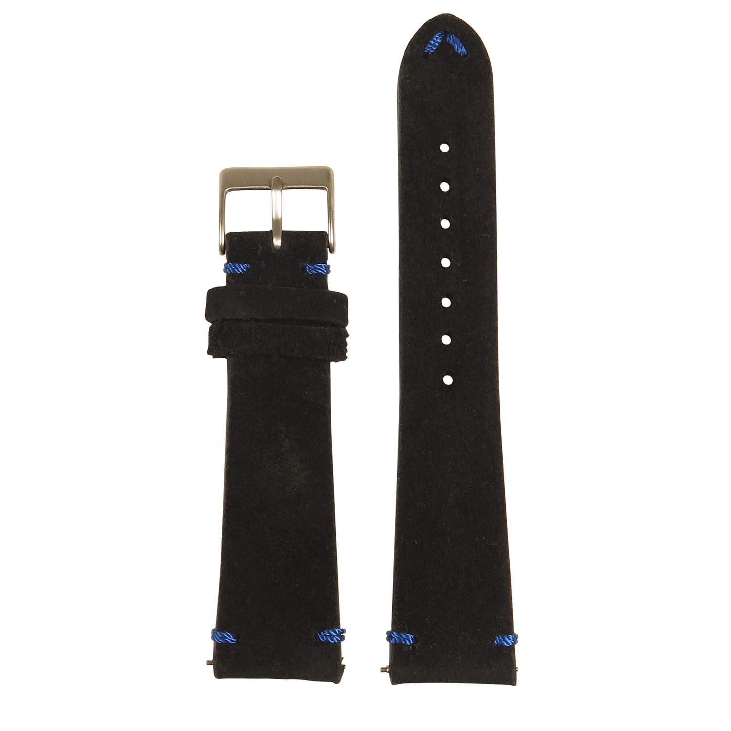 StrapsCo Suede Watch Band Strap for Fitbit Charge 4 & Charge 3 - Standard - Black & Blue
