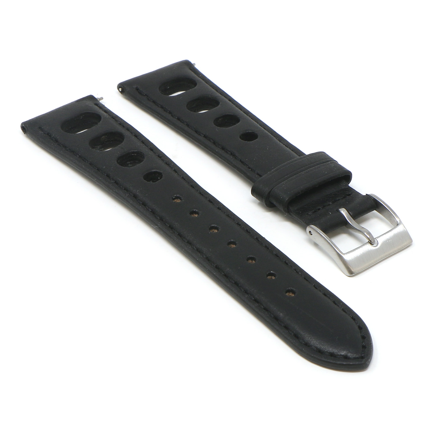 DASSARI Distressed Leather Rally Watch Band Strap for Fitbit Charge 4 & Charge 3 - Black