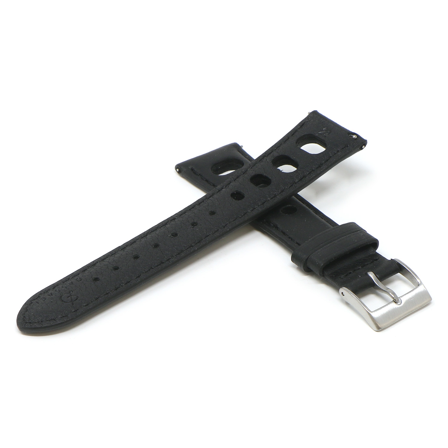 DASSARI Distressed Leather Rally Watch Band Strap for Fitbit Charge 4 & Charge 3 - Black