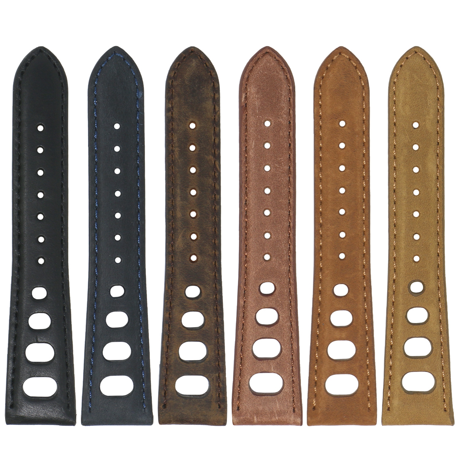 DASSARI Distressed Leather Rally Watch Band Strap for Fitbit Charge 4 & Charge 3 - Black