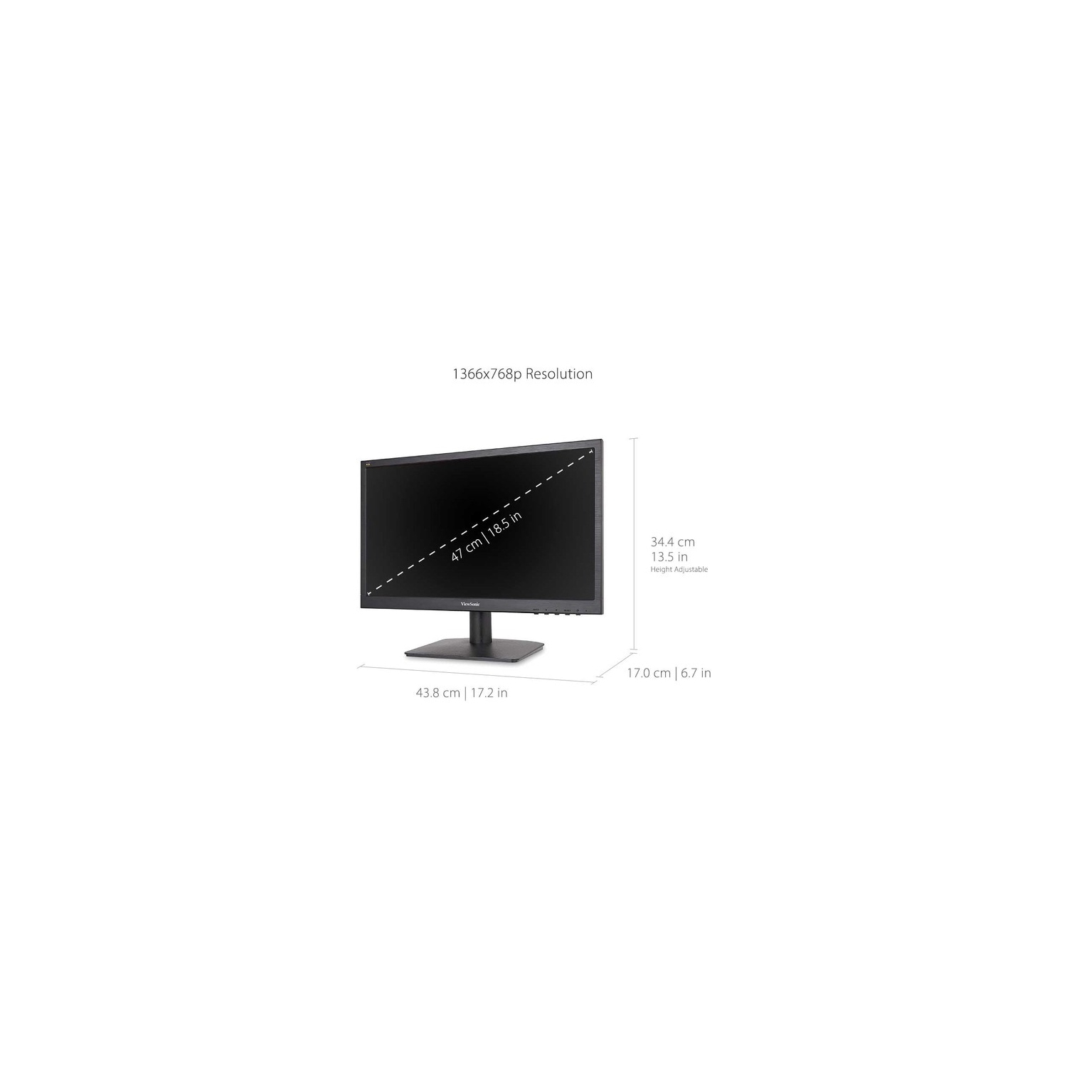ViewSonic 19" HD 60Hz 5ms TN LED Monitor - Black -