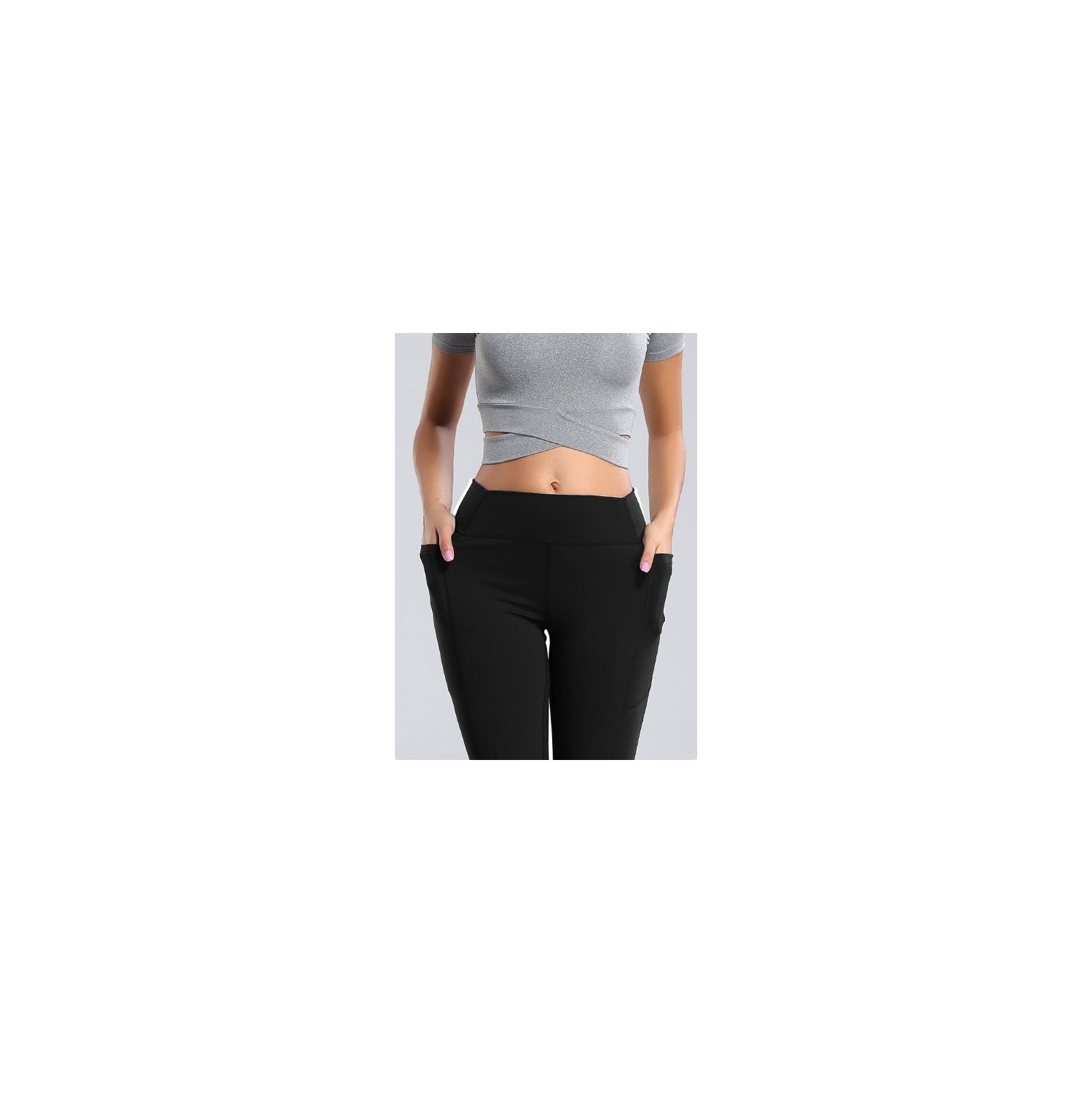 Pantalon de yoga long noir moyen
