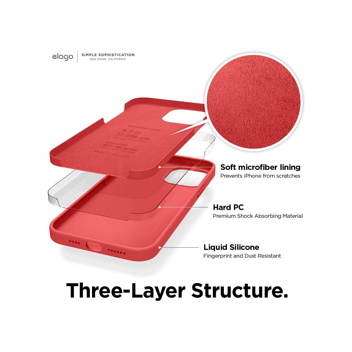 Étui en silicone liquide d’Elago compatible avec l’étui iPhone 12 Pro Max de 6.7 po- protection intégrale (protection d’écran et d’appareil photo)