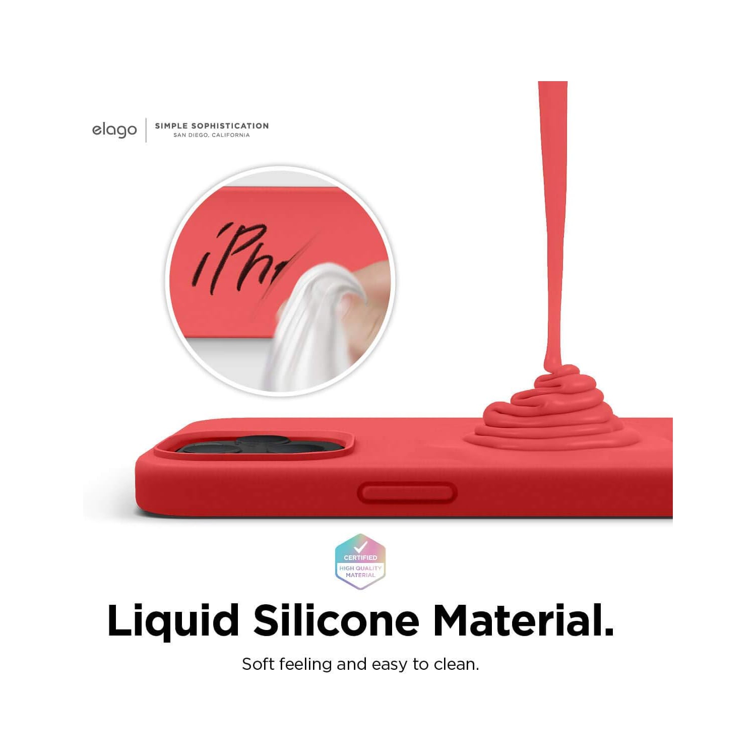 Étui en silicone liquide d’Elago compatible avec l’étui iPhone 12 Pro Max de 6.7 po- protection intégrale (protection d’écran et d’appareil photo)