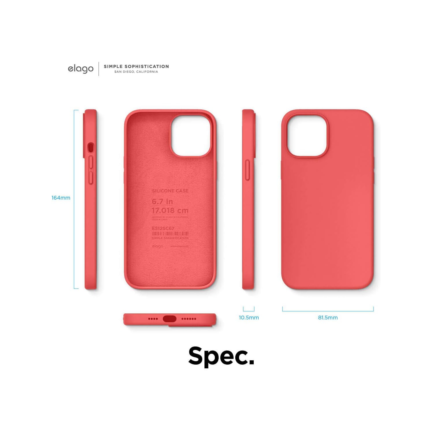 Étui en silicone liquide d’Elago compatible avec l’étui iPhone 12 Pro Max de 6.7 po- protection intégrale (protection d’écran et d’appareil photo)