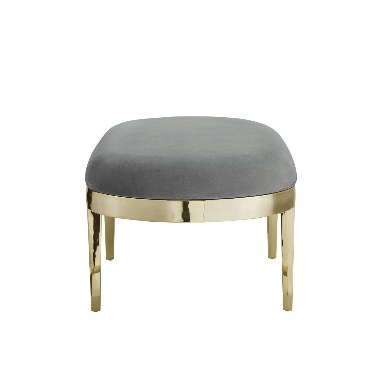 Inspired Home Ezequiel Velvet Bench, Grey