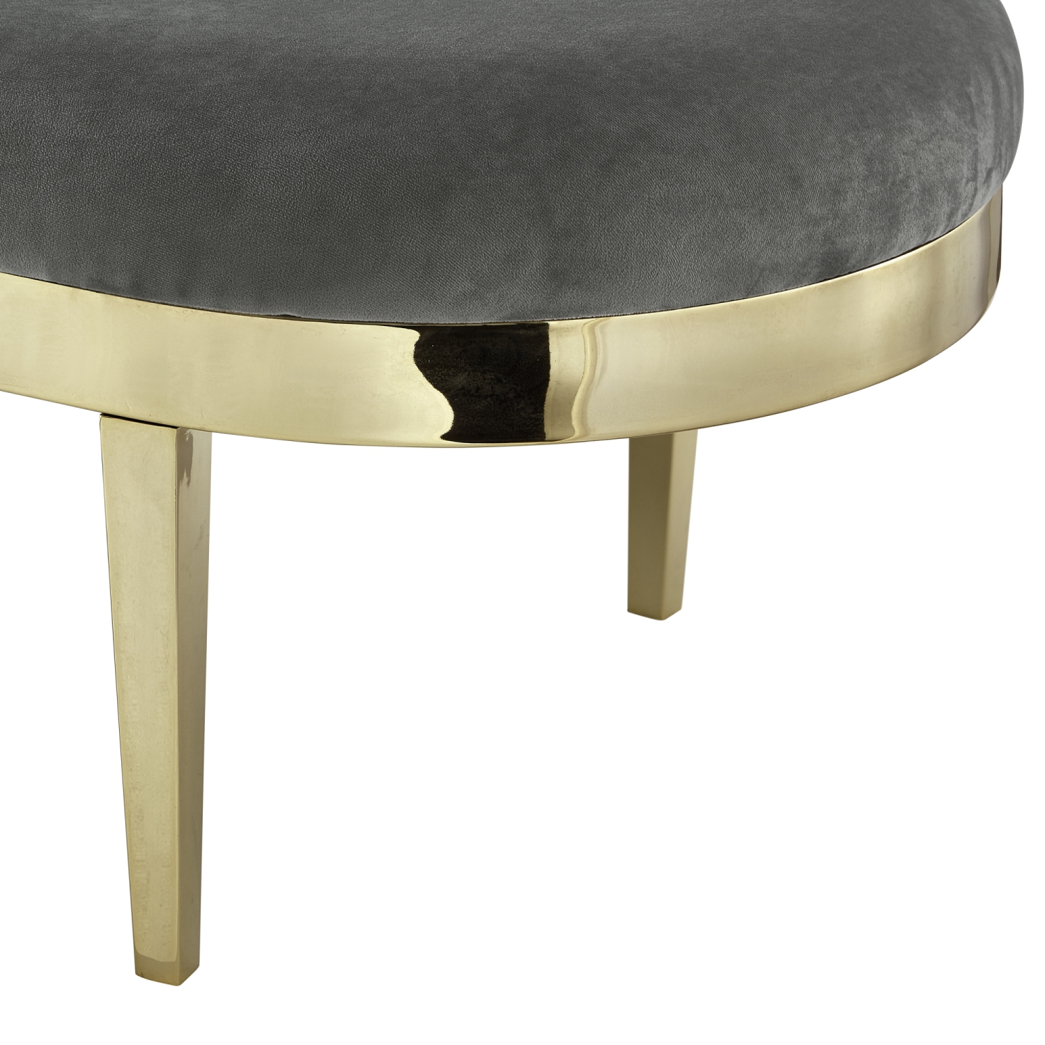 Inspired Home Ezequiel Velvet Bench, Grey