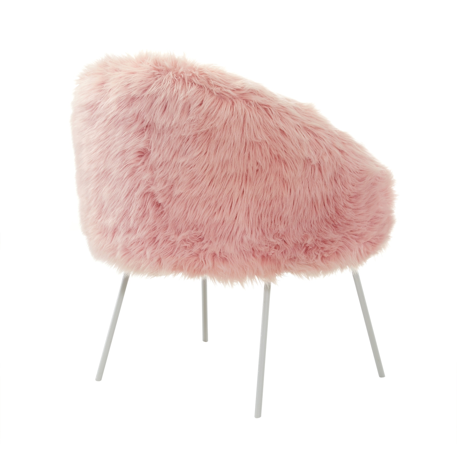 Inspired Home Myla Faux Fur Accent Chair, Rose