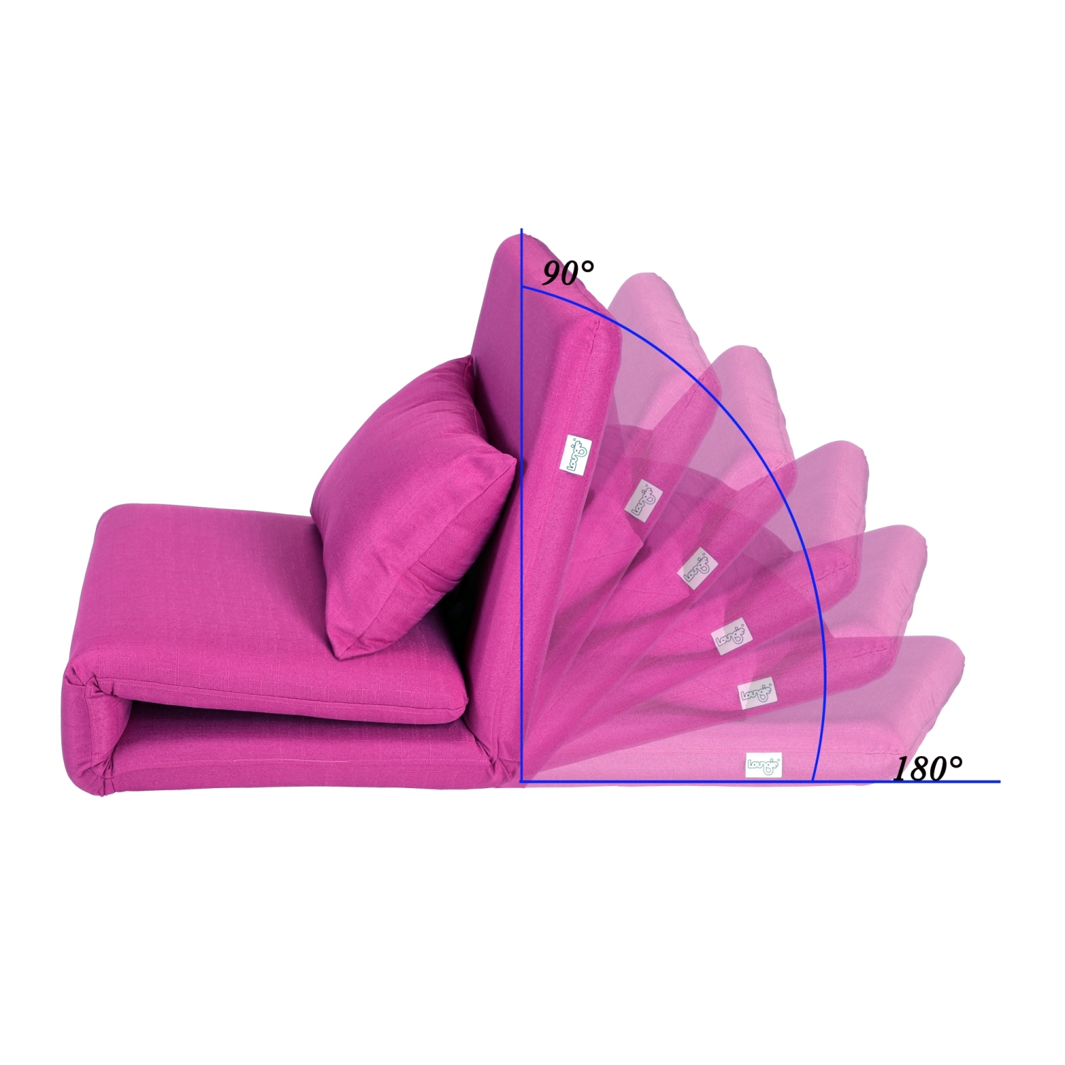 Chaise de détente en lin Cason, rose