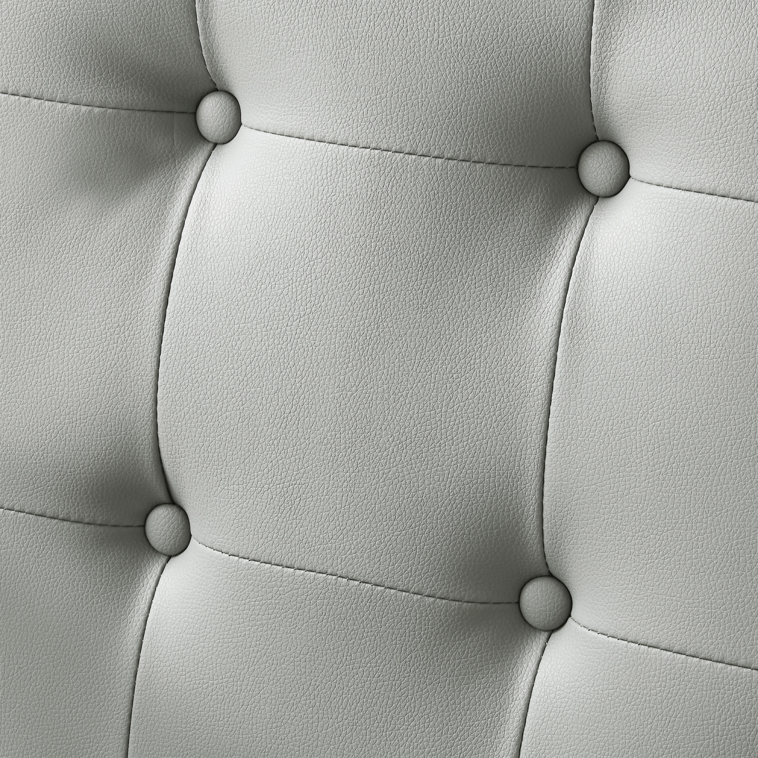 Inspired Home Lauryn Leather PU Dining Chair Set of 2, Light Grey