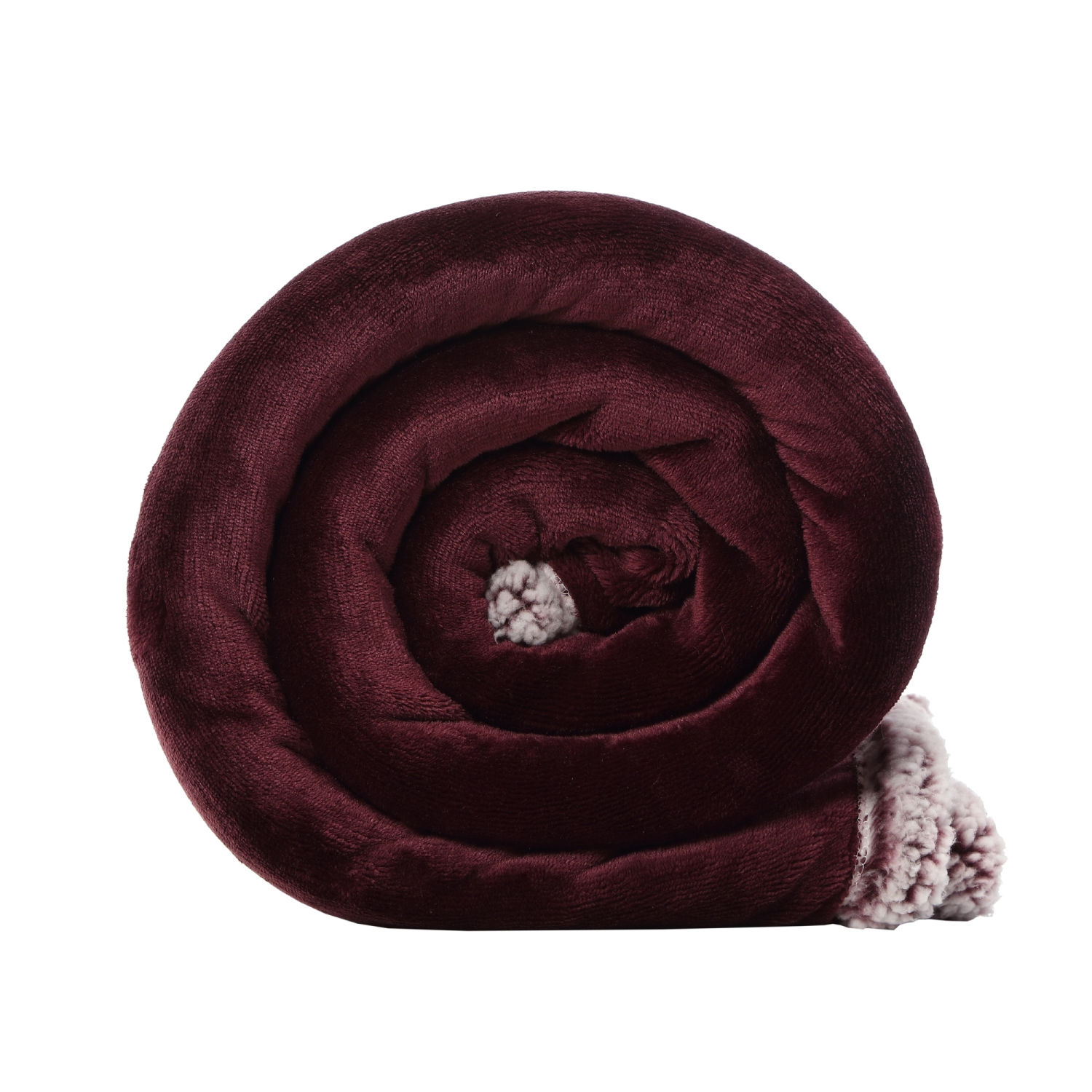 Cozy Tyme Edith Flannel Reversible Sherpa Throw Super Soft 50"x 60", Purple