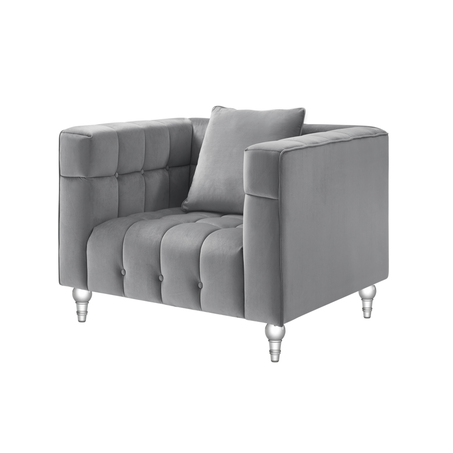 Inspired Home Raelyn Velvet Club Chair, Grey