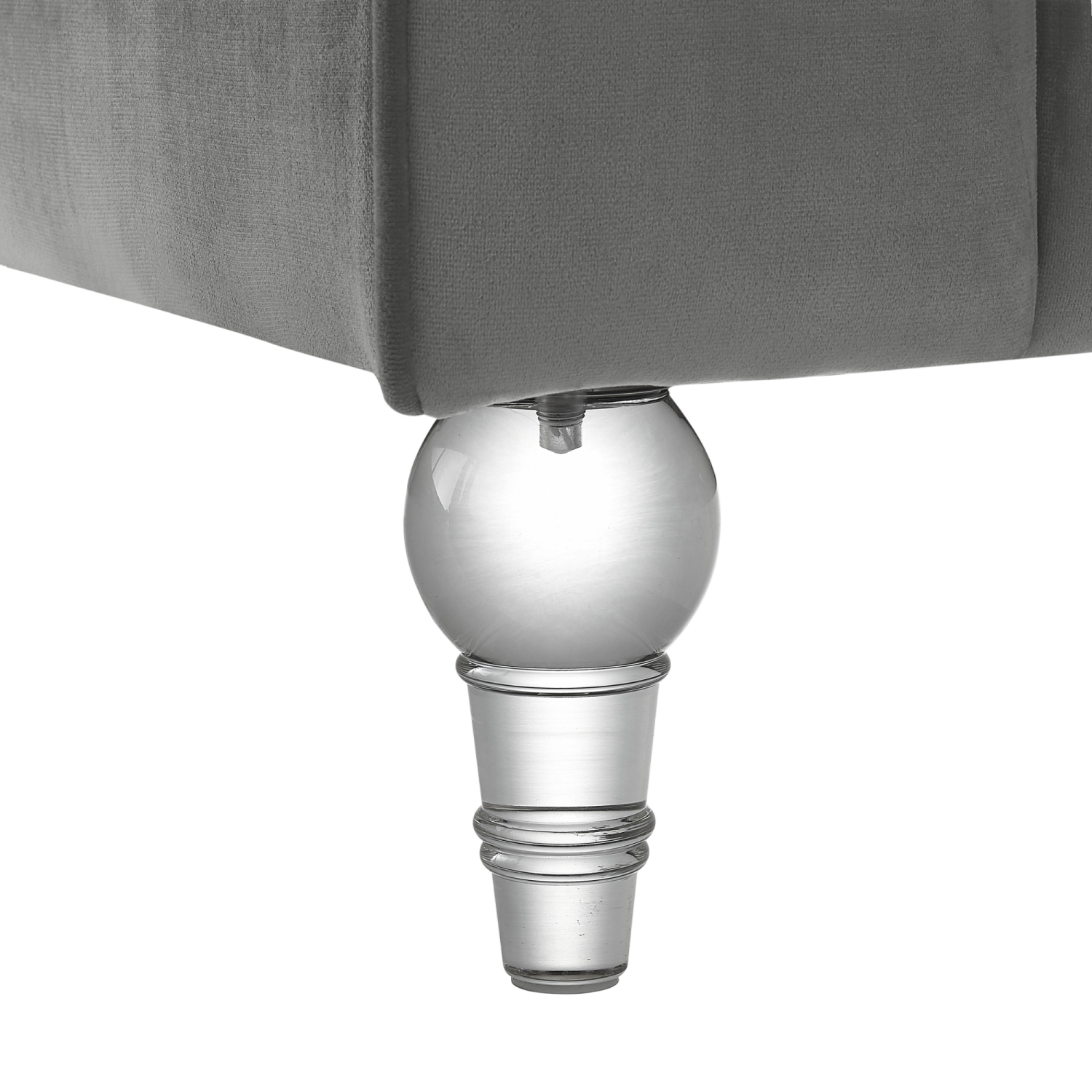 Inspired Home Raelyn Velvet Club Chair, Grey