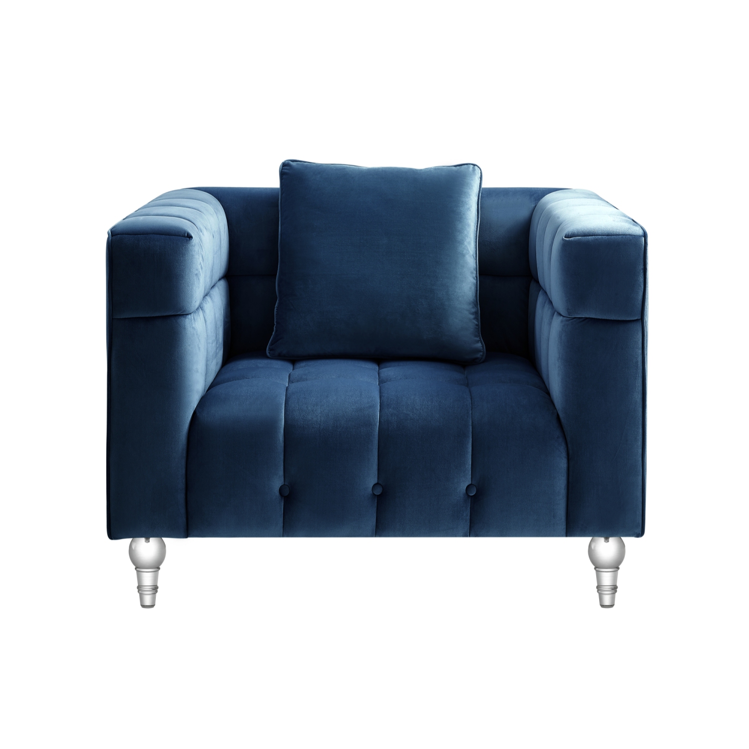 Inspired Home Raelyn Velvet Club Chair, Navy