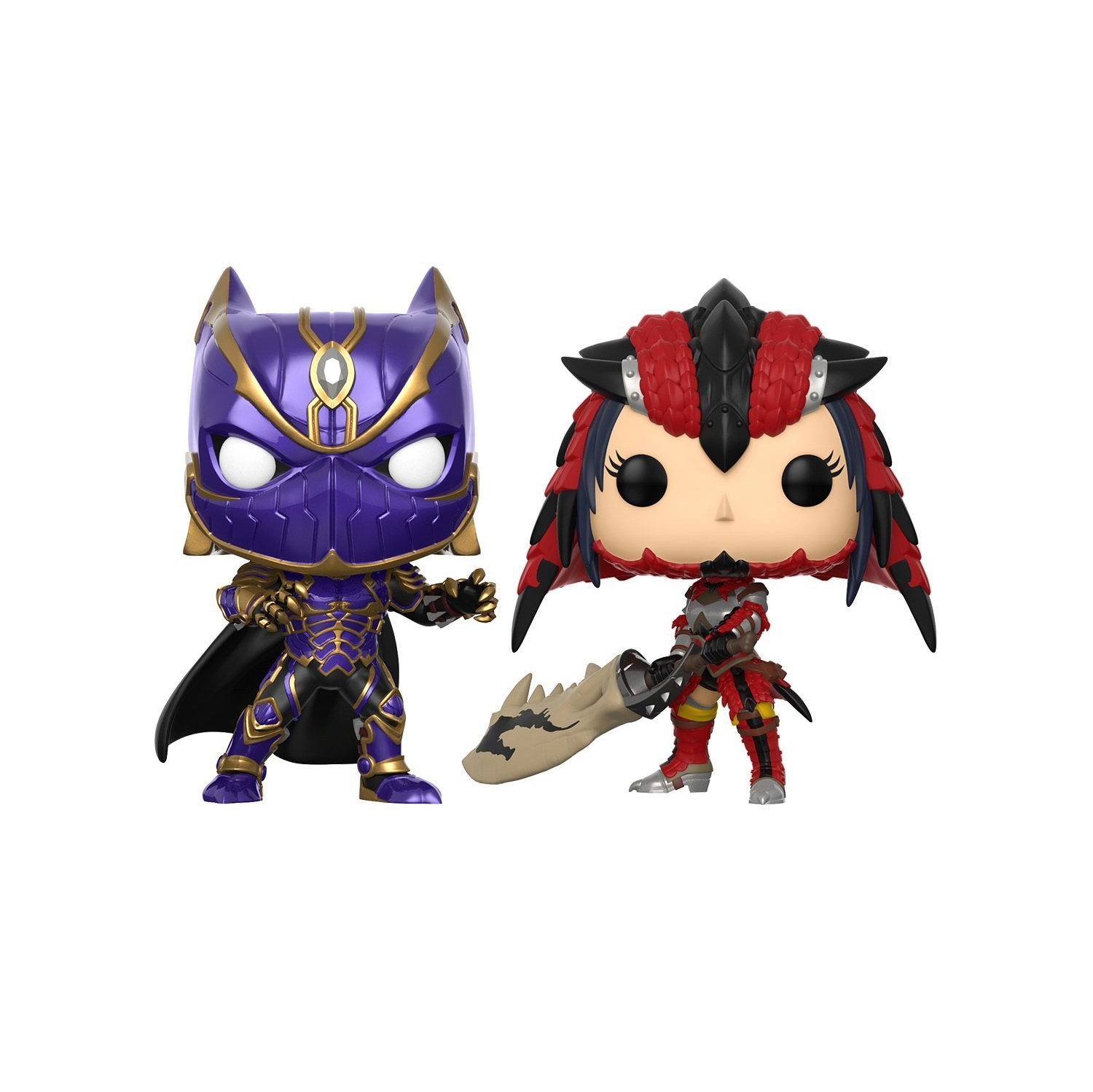 Funko POP! Games - Marvel Vs. Capcom Infinite: Black Panther Vs. Monster Hunter Vinyl Bobble-heads [Toys, Ages 3+, 2-Pack]