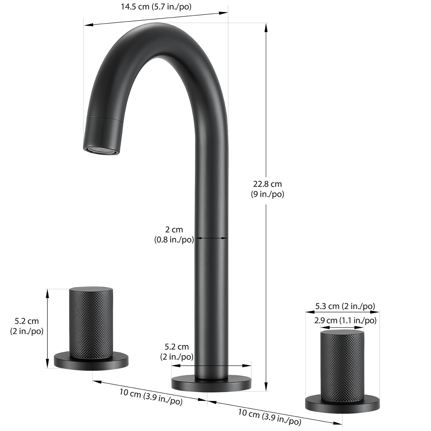 Ancona Industria Series Widespread Bathroom Faucet in Matte Black