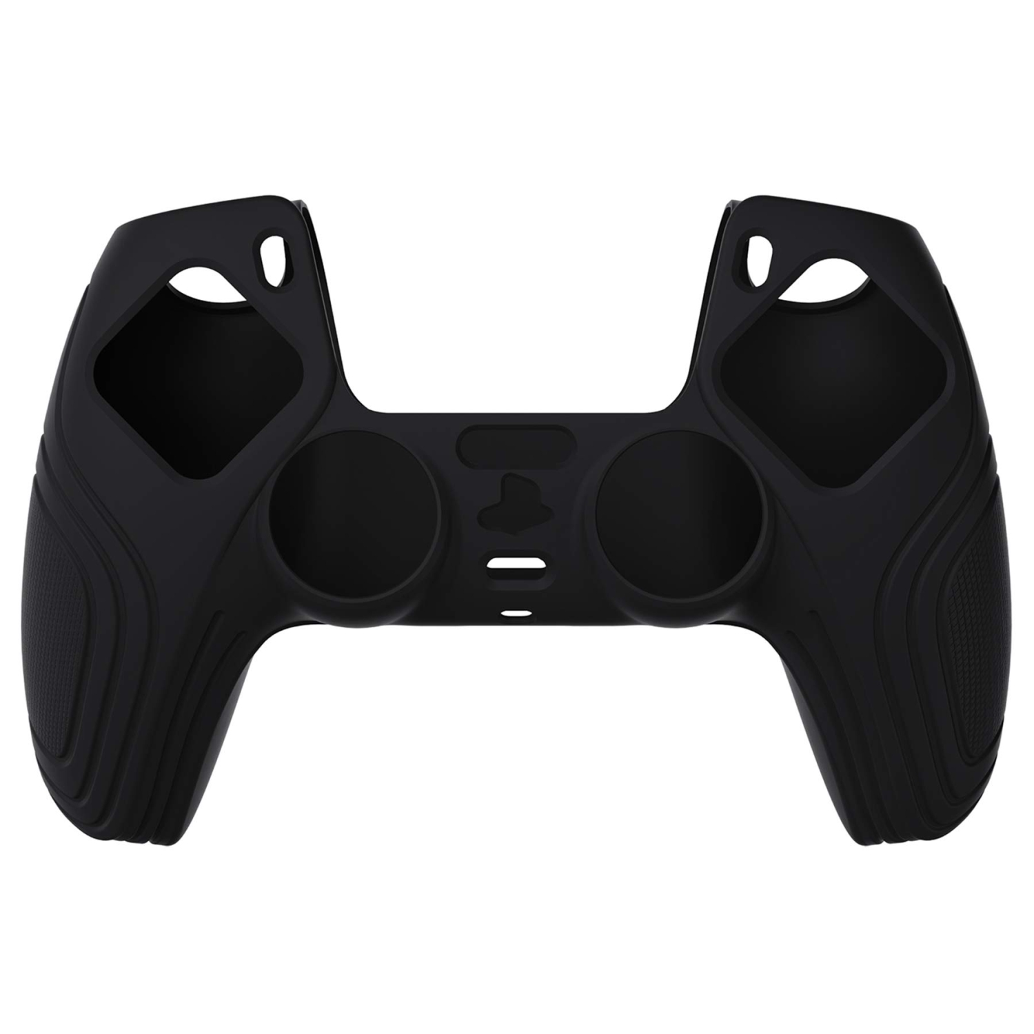 eXtremeRate PlayVital Samurai Edition Black Anti-Slip Controller Grip Silicone Skin, Ergonomic Soft Rubber Protective Case C