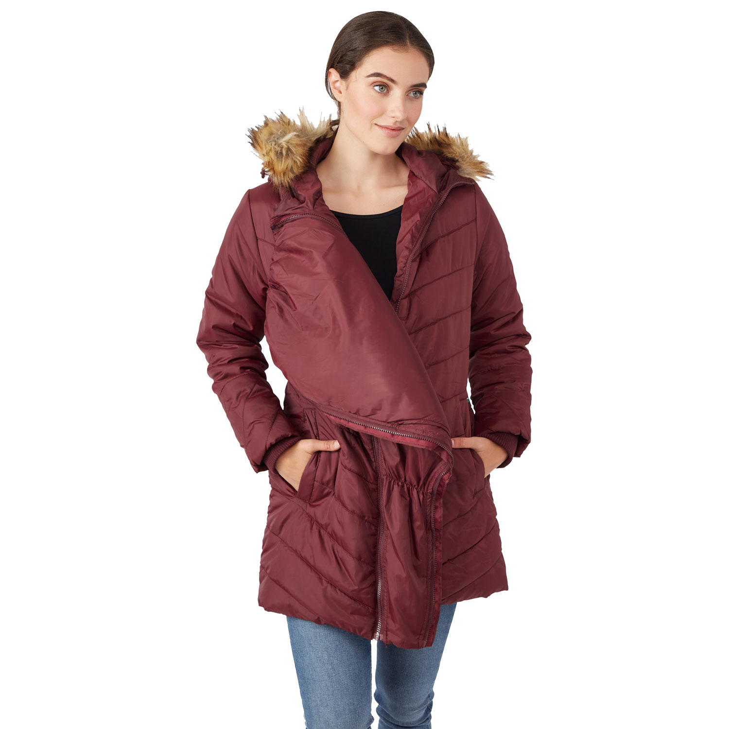 Manteau de maternité bouffant Lexie de Modern Eternity - Petit - Kaki