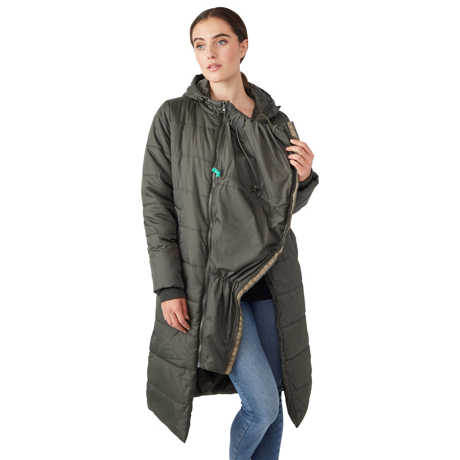 Manteau bouffant Penelope de Modern Eternity - Grand - Vert kaki
