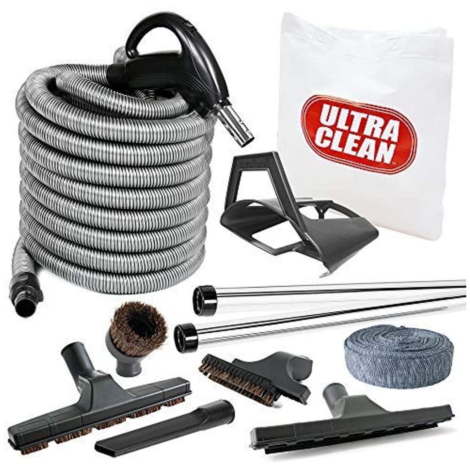 Ultra Clean Deluxe Bare Floor and Carpet 35 Foot Hose and Accessories Central Vacuum Kit