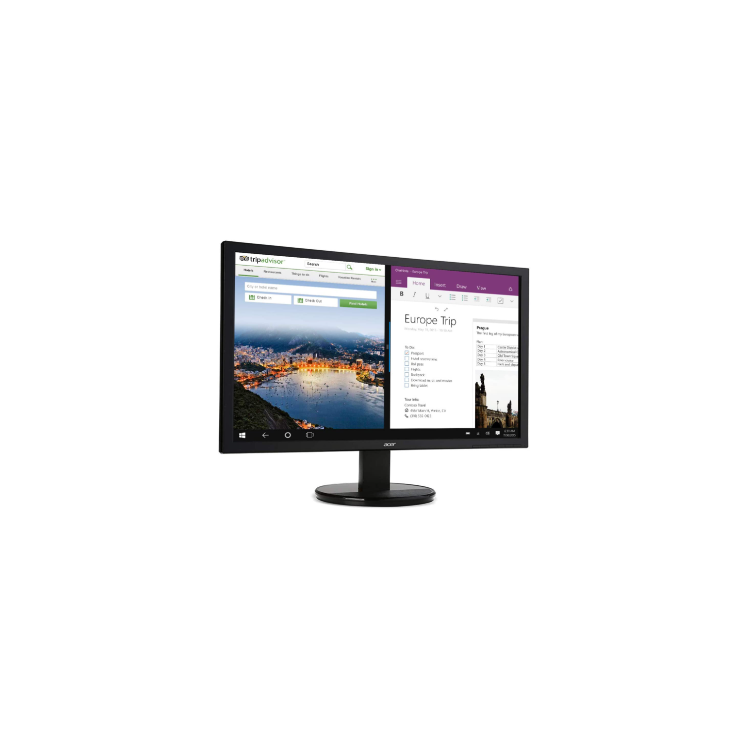 Acer 19.5" TN Monitor, 1600x900@60Hz, 5ms Response time, Tilt, K202HQL BD,Black