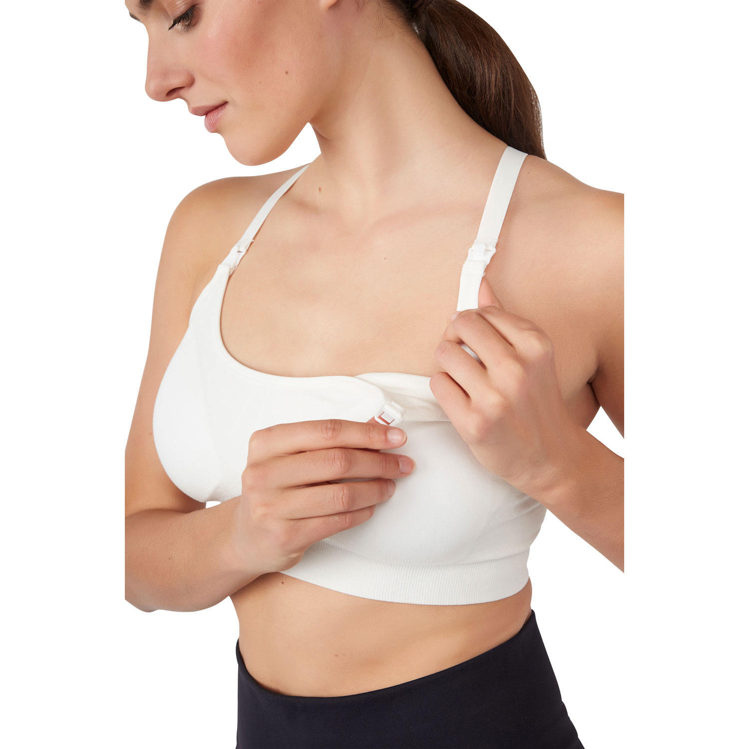 Modern Eternity Bella Yoga Seamless Nursing Bra - X-Large - Eggshell