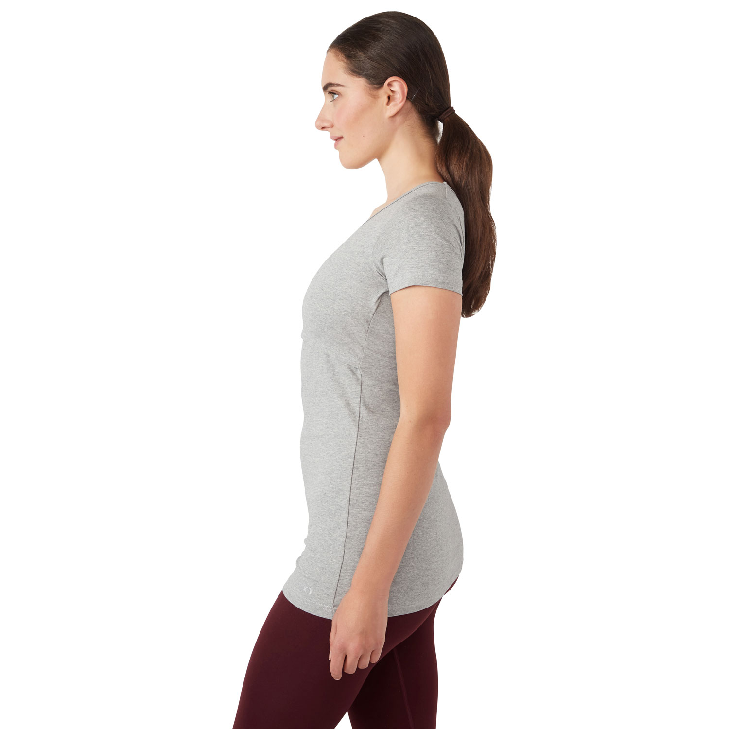 Modern Eternity Nia Short Sleeve Nursing & Maternity Top - X-Large - Steel Grey Melange