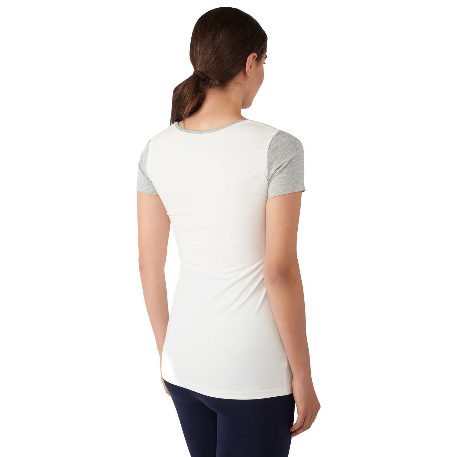 Modern Eternity Nia Short Sleeve Nursing & Maternity Top - Large - Eggshell Grey Mix