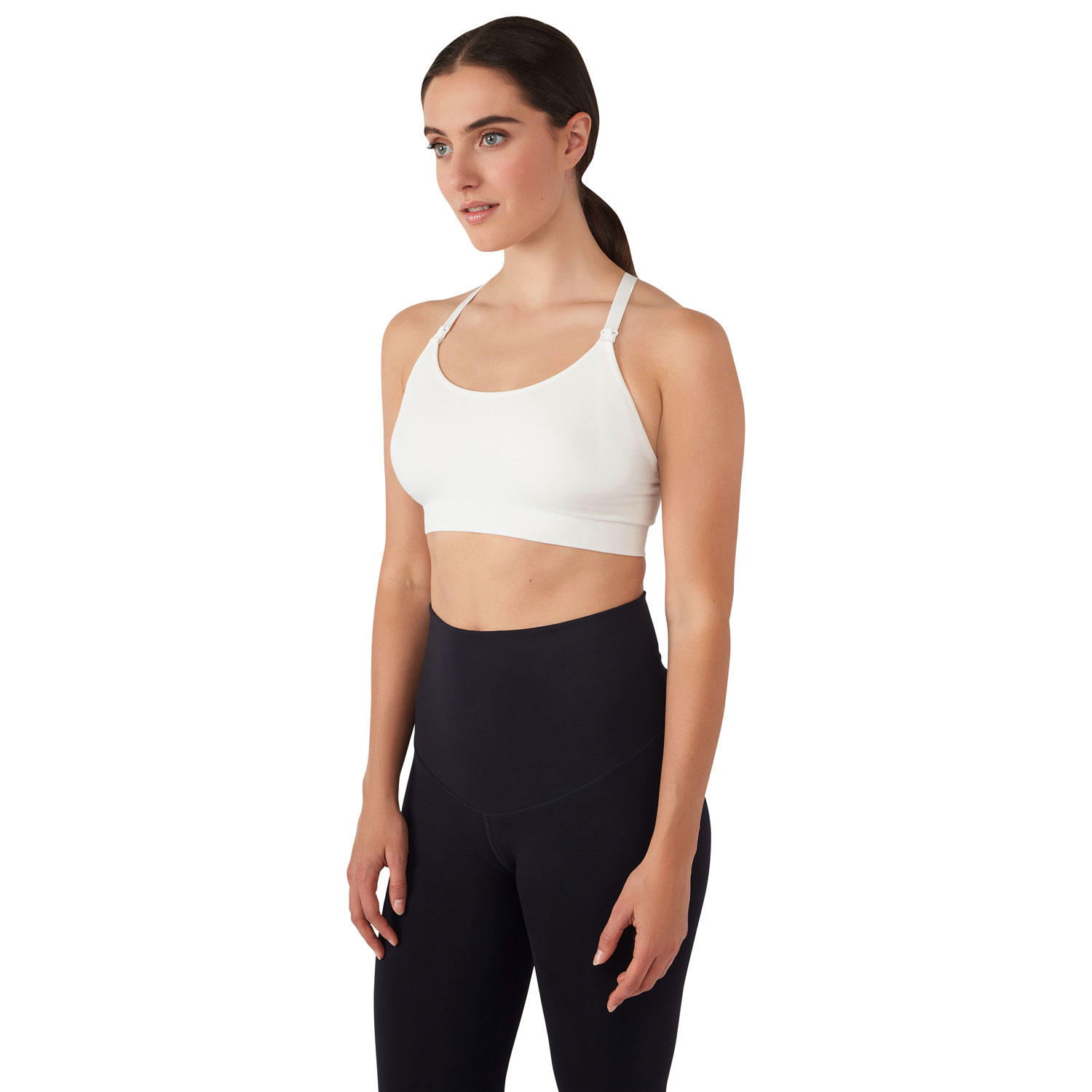 Soutien-gorge sans couture pour yoga/allaitement Bella de Modern Eternity - Moyen - Coquille d'oeuf