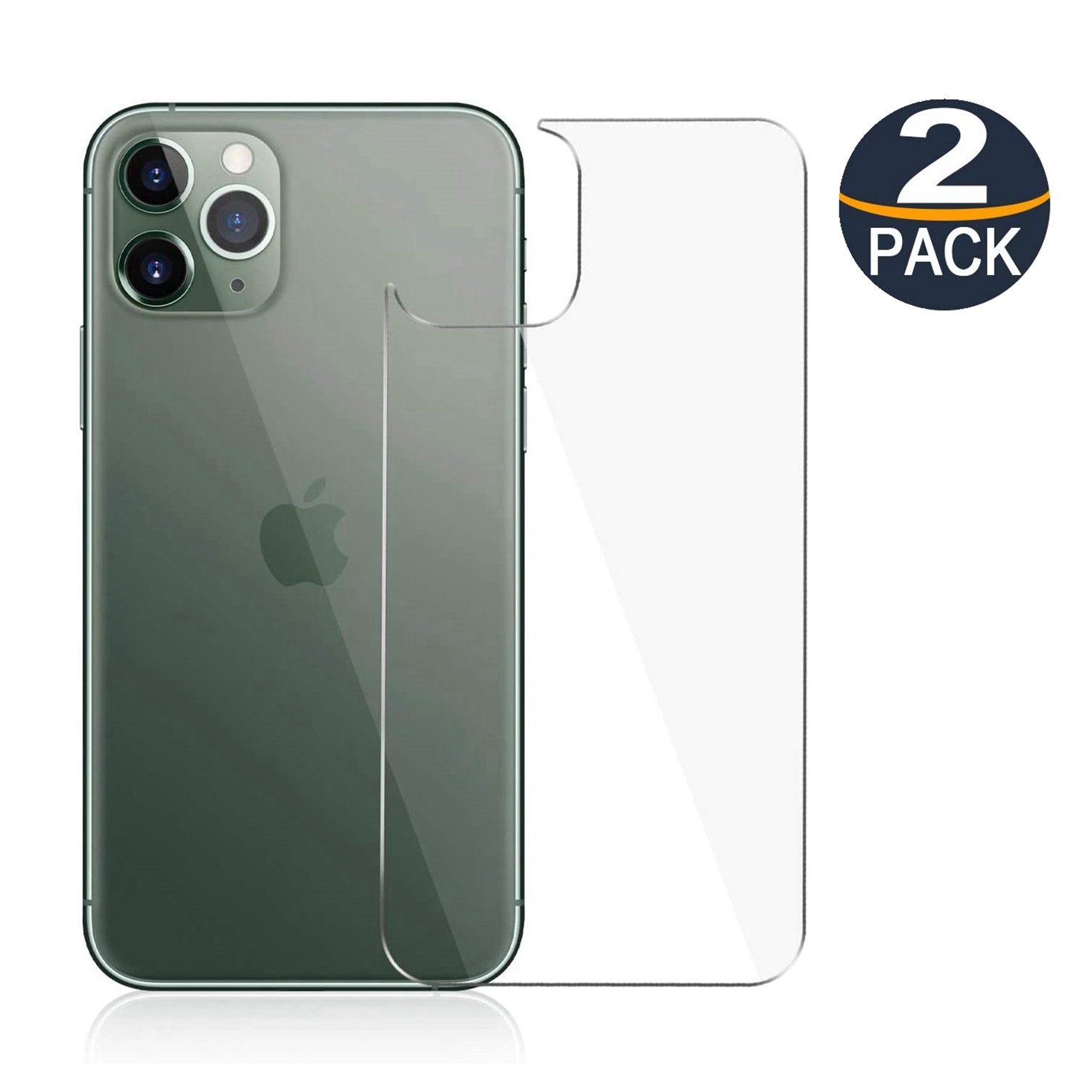 【Lot de 2】 Coque arrière en verre trempé CSmart pour iPhone 11 Pro, compatible avec les étui et sans bulles