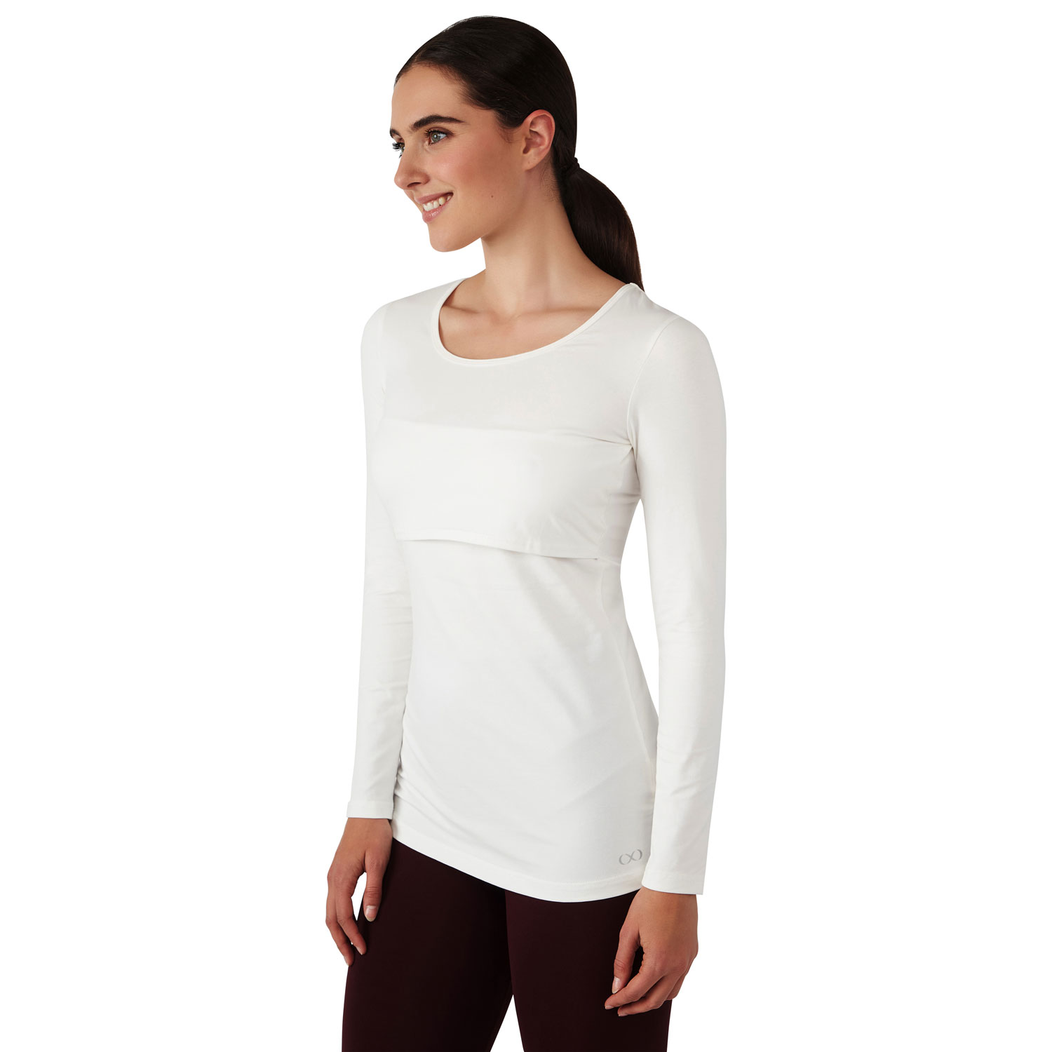 Modern Eternity Charlotte long Sleeve Nursing and Maternity Top - Large - Eggshell