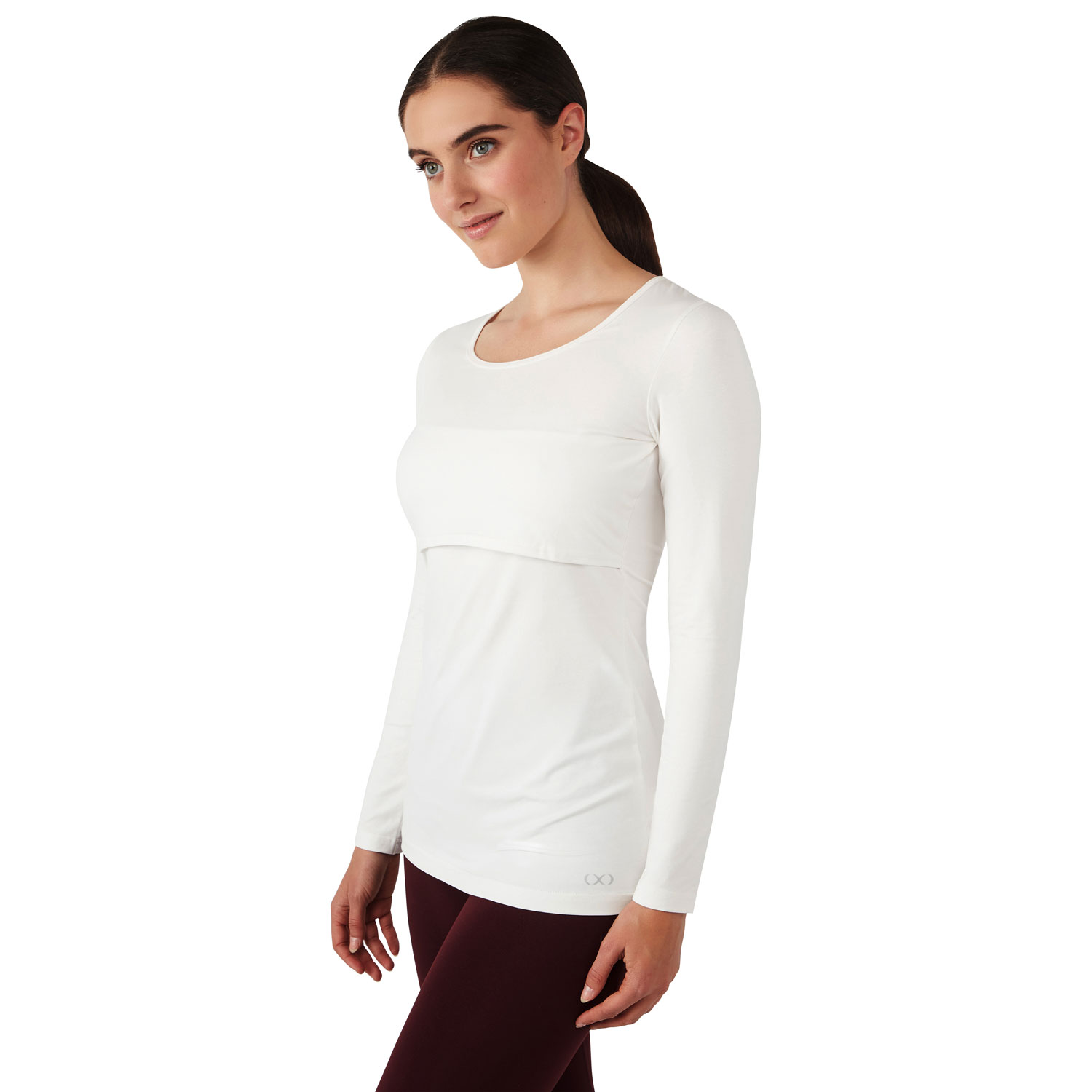 Modern Eternity Charlotte long Sleeve Nursing and Maternity Top - Large - Eggshell