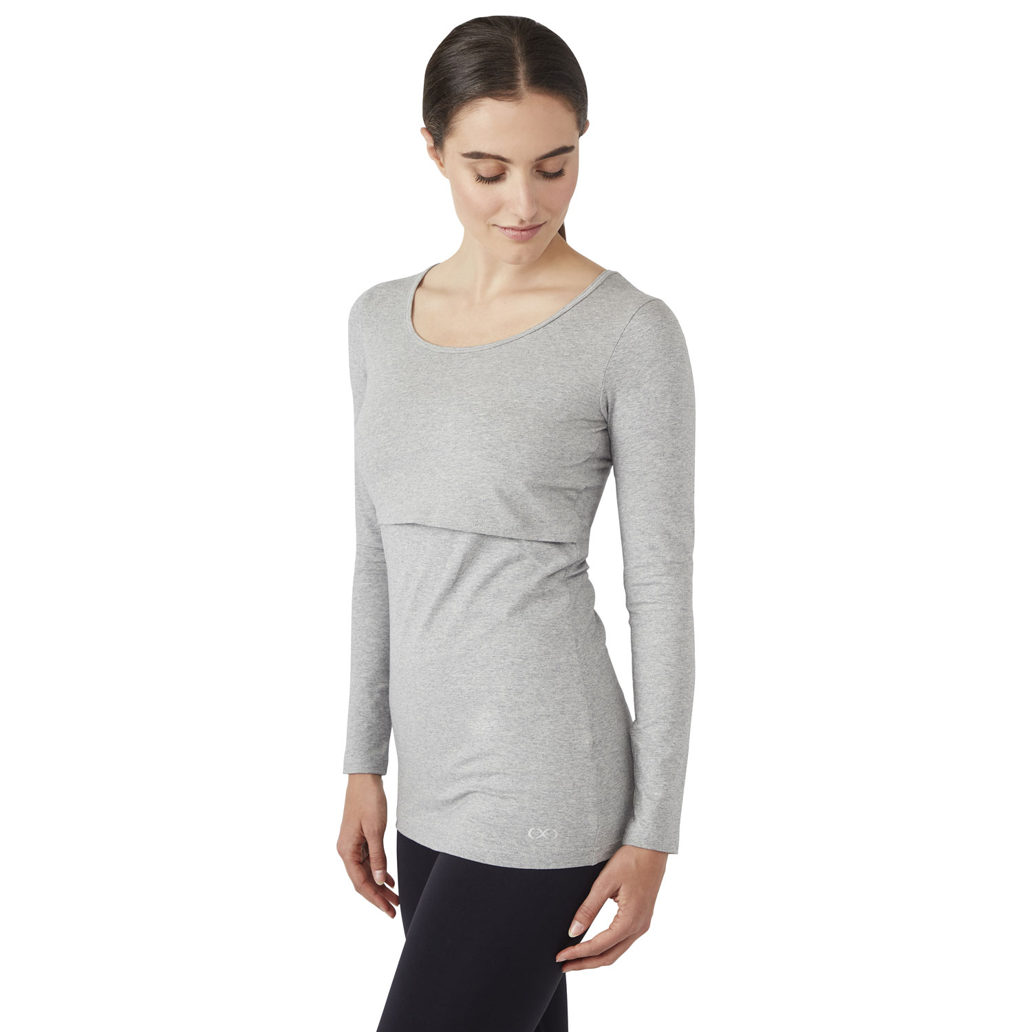 Haut d'allaitement et maternité manches longues Charlotte de Modern Eternity - Moyen - Gris acier