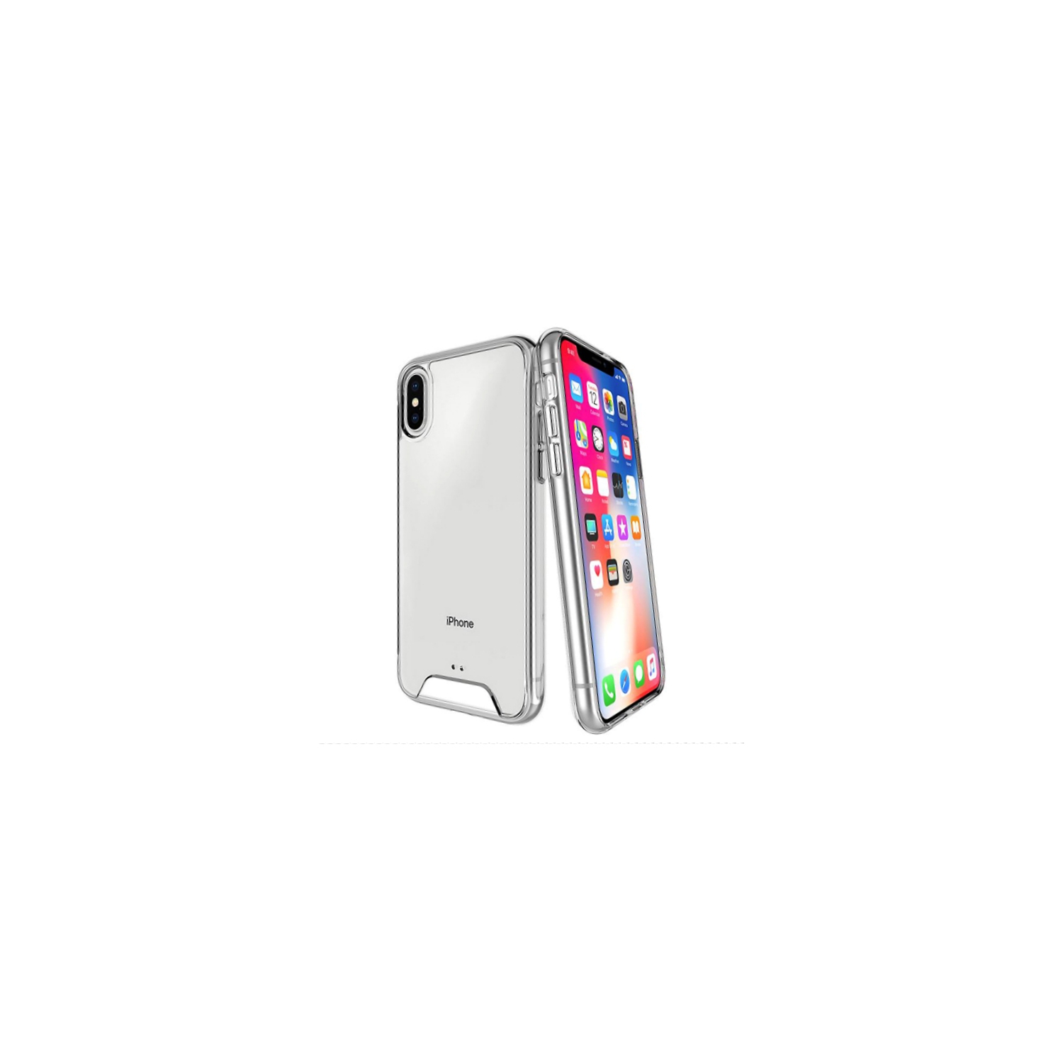 TopSave Crystal Clear Hybrid Case w/Silver Button For Iphone XR
