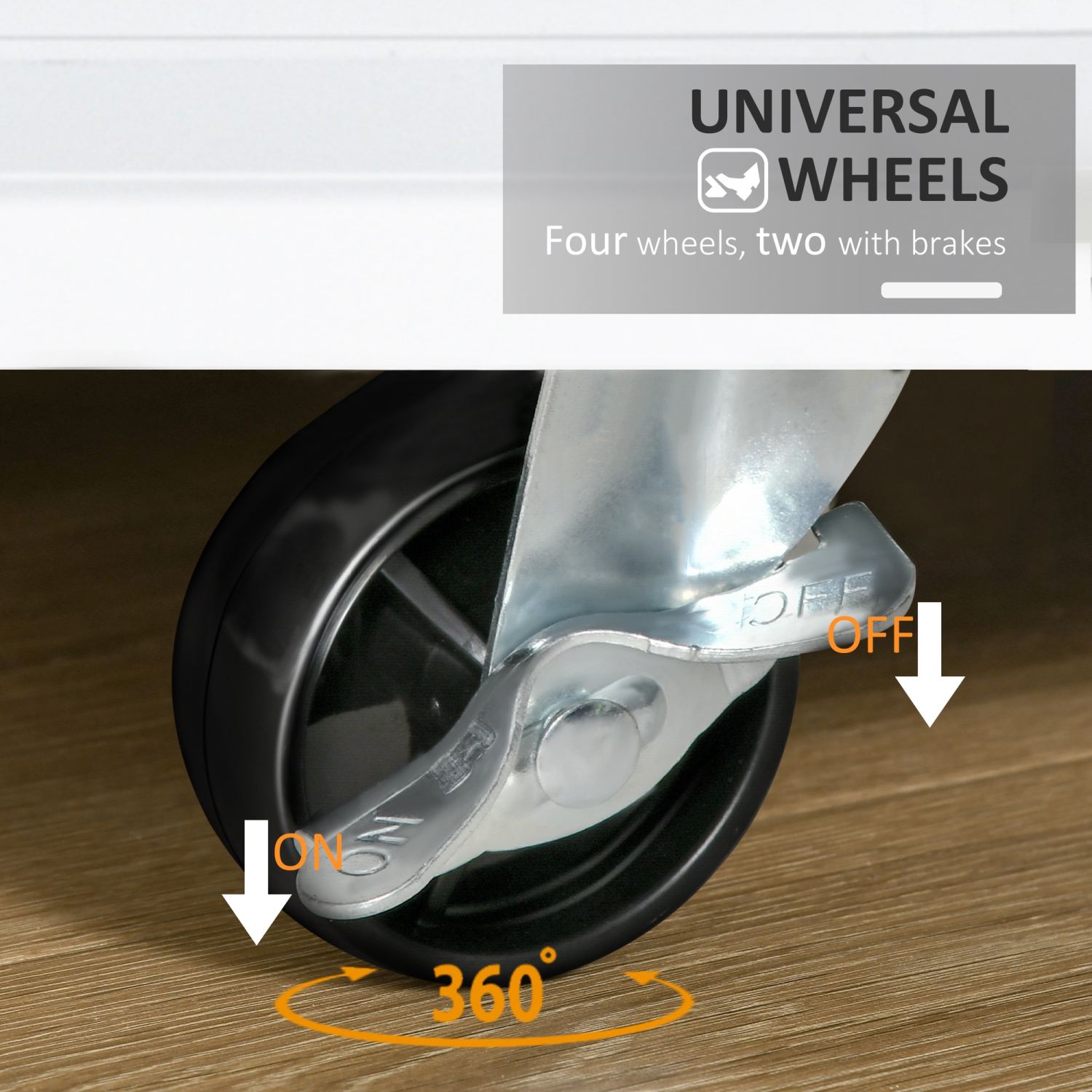 HOMCOM – Chariot de rangement à roulettes pour îlot de cuisine avec dessus en bois de caoutchouc, support à épices à 3 niveaux, porte-serviettes pour