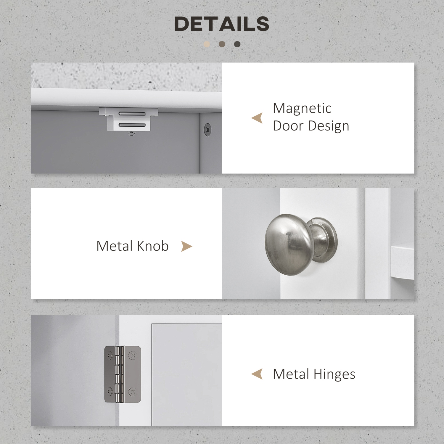 kleankin Wall-Mounted Medicine Cabinet, Bathroom Mirror Cabinet with Doors and Storage Shelves, White