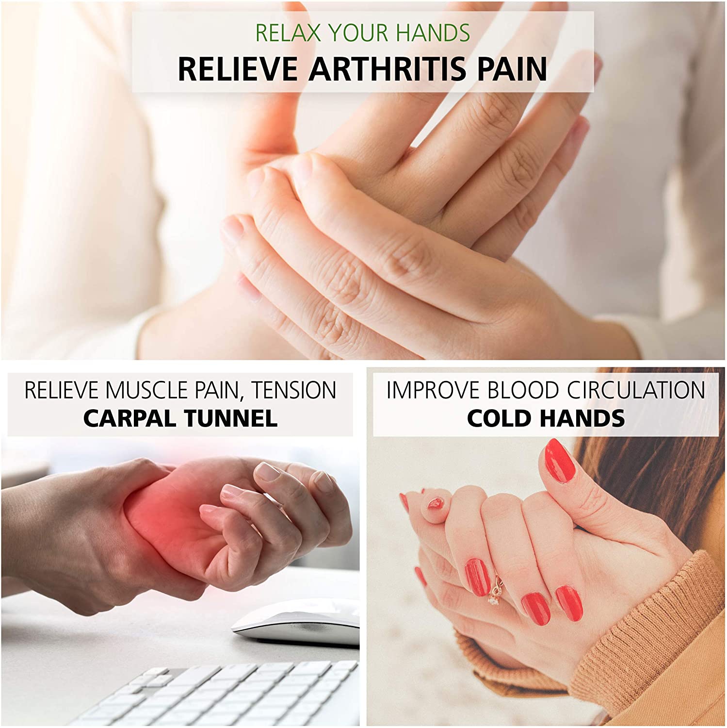 VGI Rechargeable Air Pressure Shiatsu Hand & Wrist Massager Machine - Portable - 6 Intensity Levels