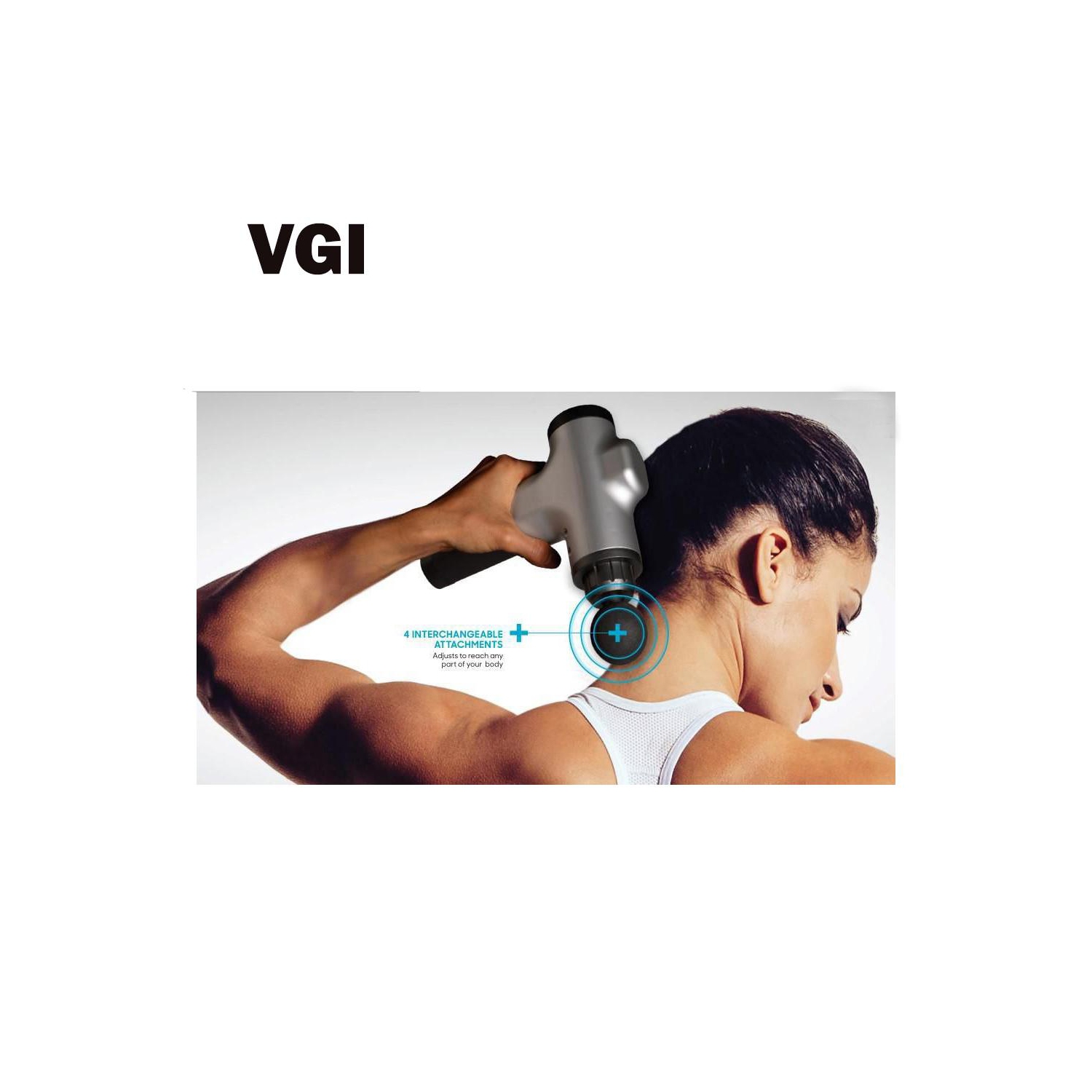 VGI Deep Tissue Percussion Muscle Massage Gun - 6 Speed Levels & 4 Interchangeable Massage Heads